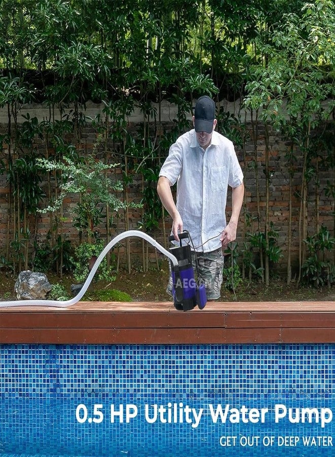 AEGON مضخة صرف صحي غاطسة من النحاس النقي Aegon ASP400، أحادية الطور IPX8، 0.5 حصان، 400 واط | مضخة تصريف مياه مزودة بمفتاح عائم - 7500 لتر/ساعة، ارتفاع 4.5 متر (أرجواني داكن) - Image 5